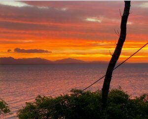 Orange sunset near Sinclair Bay, Whitsundays