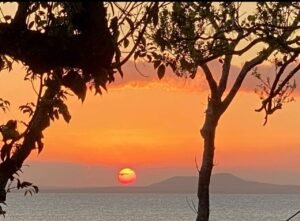 Sunset over Sunset Beach Bungalows, Whitsundays, Queensland