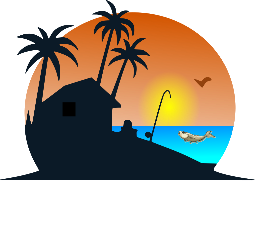 Sunset beach Logo with white text